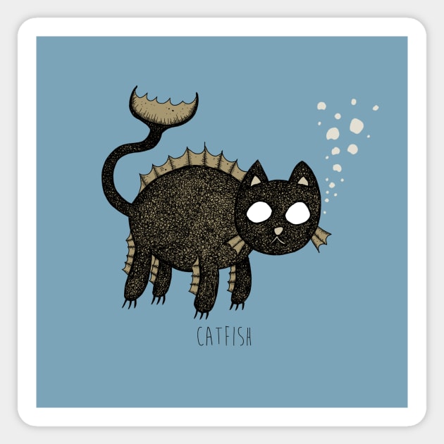 Cat Fish Sticker by djrbennett